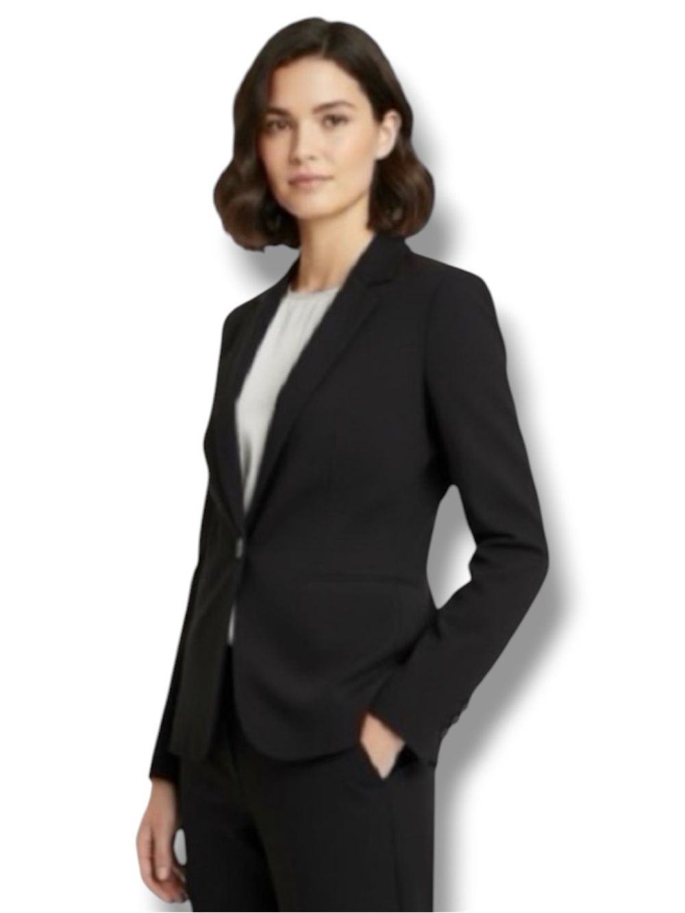Tommy Hilfiger Blazer Classic Tailored Black Suit Jacket Women's Size 4P Petite